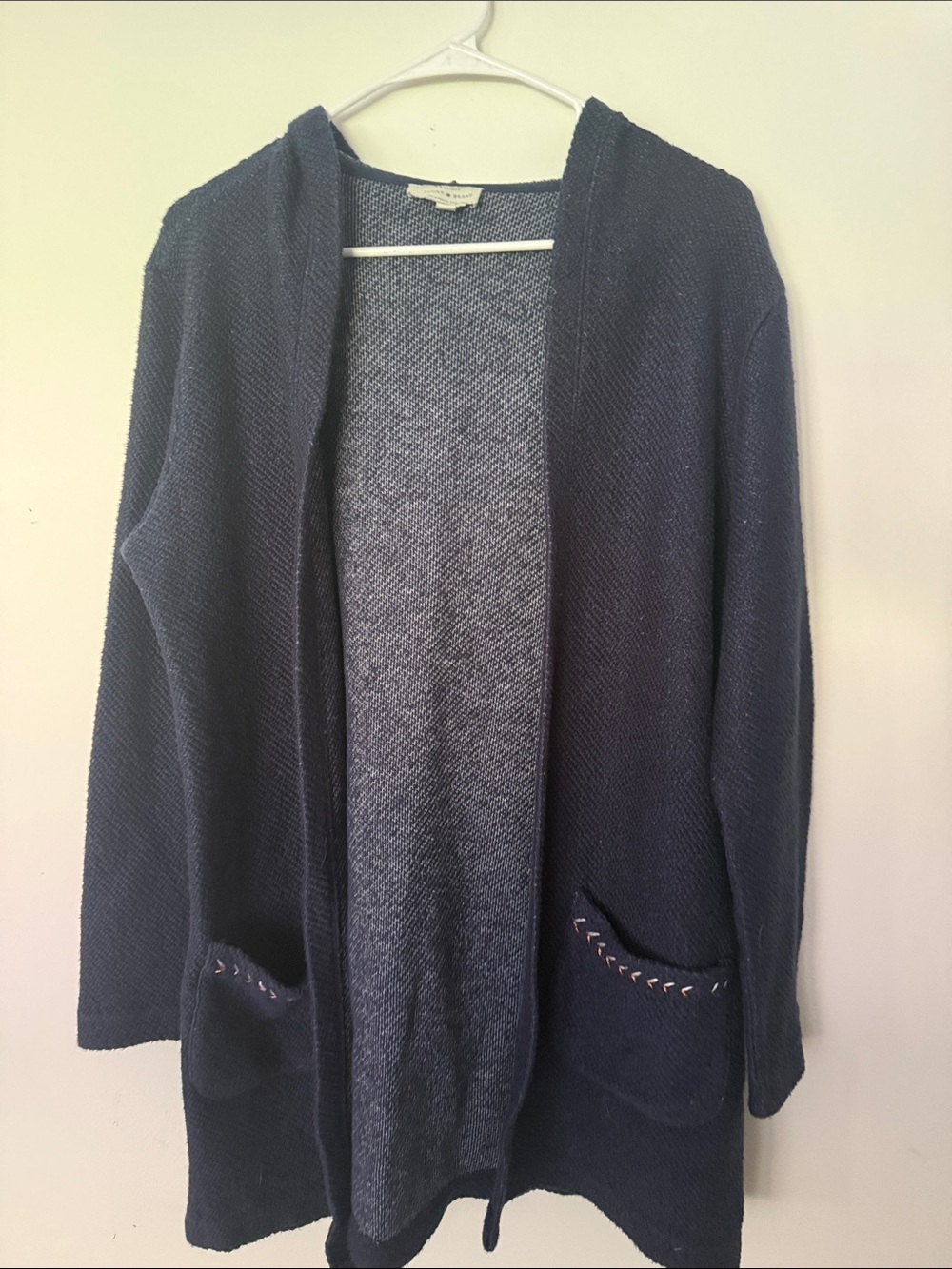 Lucky Brand Navy Open-Front Hooded Cardigan